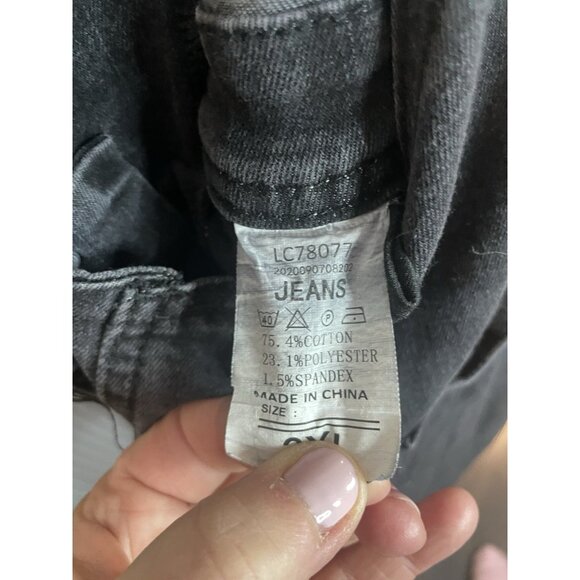 Women’s Bib Overalls Charcoal Gray Size XXL Denim Casual Cottagecore - Picture 6 of 7